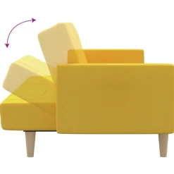 vidaXL Sofá cama de 2 plazas tela Amarillo