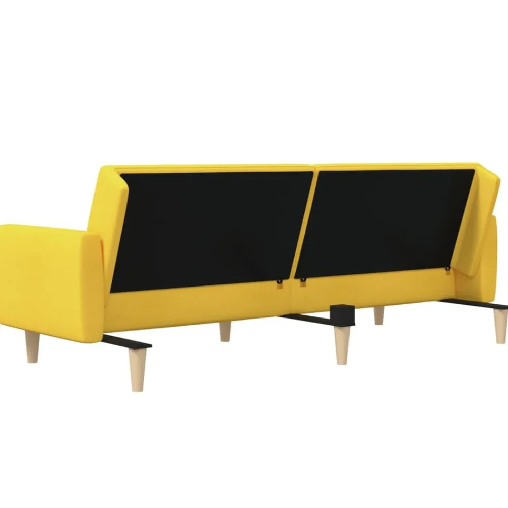 vidaXL Sofá cama de 2 plazas tela Amarillo