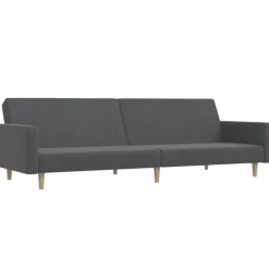 vidaXL Sofá cama de 2 plazas tela Gris claro New