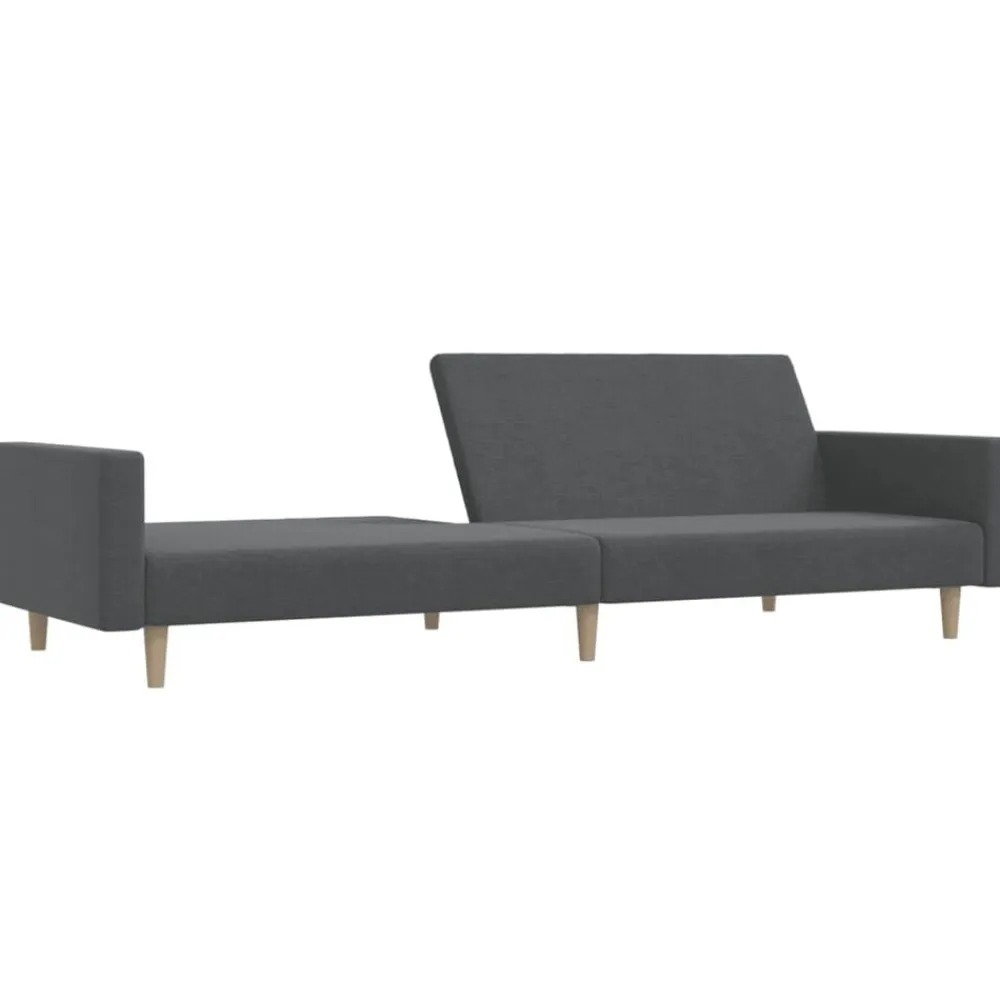 vidaXL Sofá cama de 2 plazas tela Gris claro New