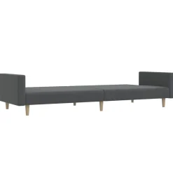 vidaXL Sofá cama de 2 plazas tela Gris claro New