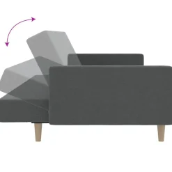 vidaXL Sofá cama de 2 plazas tela Gris claro New