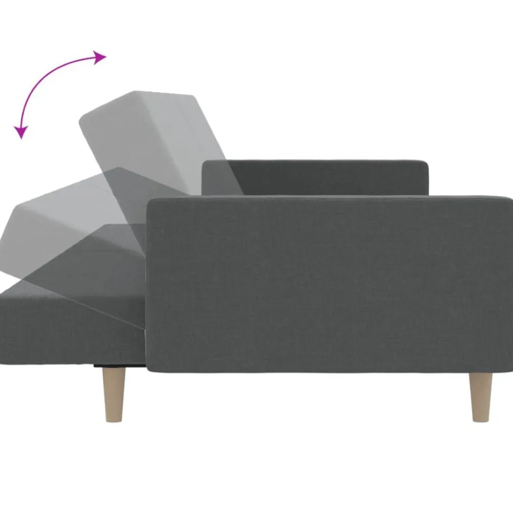 vidaXL Sofá cama de 2 plazas tela Gris claro New