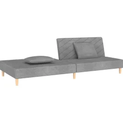 vidaXL Sofás-Sofá cama de 2 plazas con dos almohadas tela