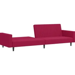 vidaXL Sofás-Sofá cama de 2 plazas terciopelo color vino tinto