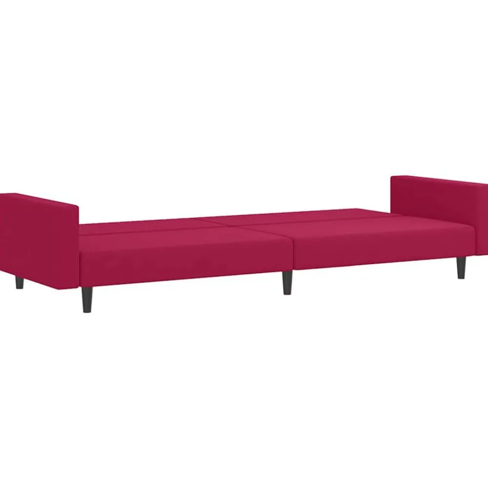 vidaXL Sofás-Sofá cama de 2 plazas terciopelo color vino tinto