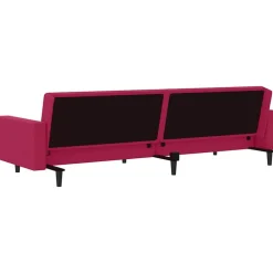 vidaXL Sofás-Sofá cama de 2 plazas terciopelo color vino tinto