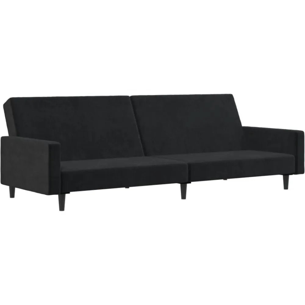 vidaXL Sofás-Sofá cama de 2 plazas terciopelo