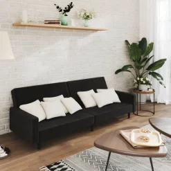 vidaXL Sofás-Sofá cama de 2 plazas terciopelo