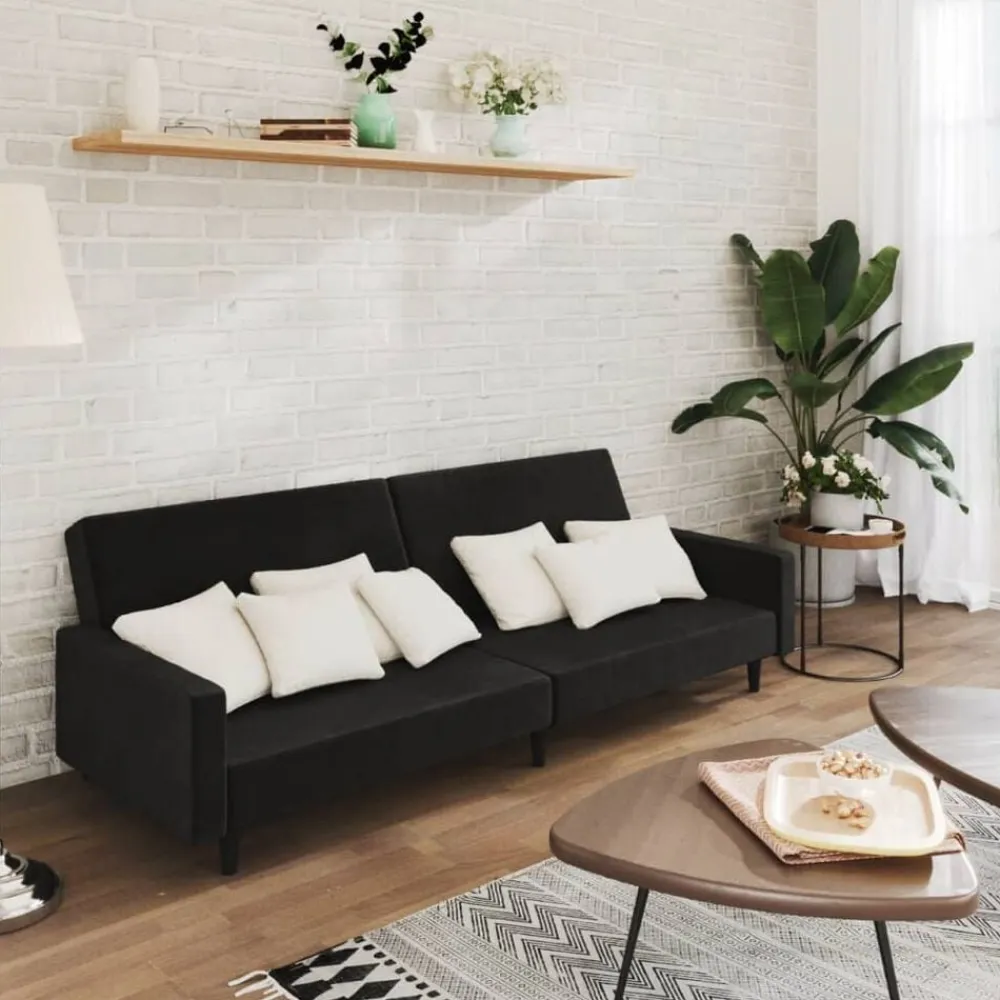 vidaXL Sofás-Sofá cama de 2 plazas terciopelo