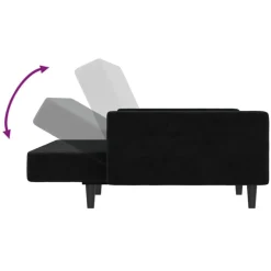 vidaXL Sofás-Sofá cama de 2 plazas terciopelo