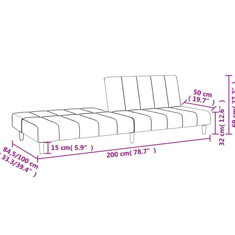 vidaXL Sofá cama de 2 plazas tela color Crema Outlet
