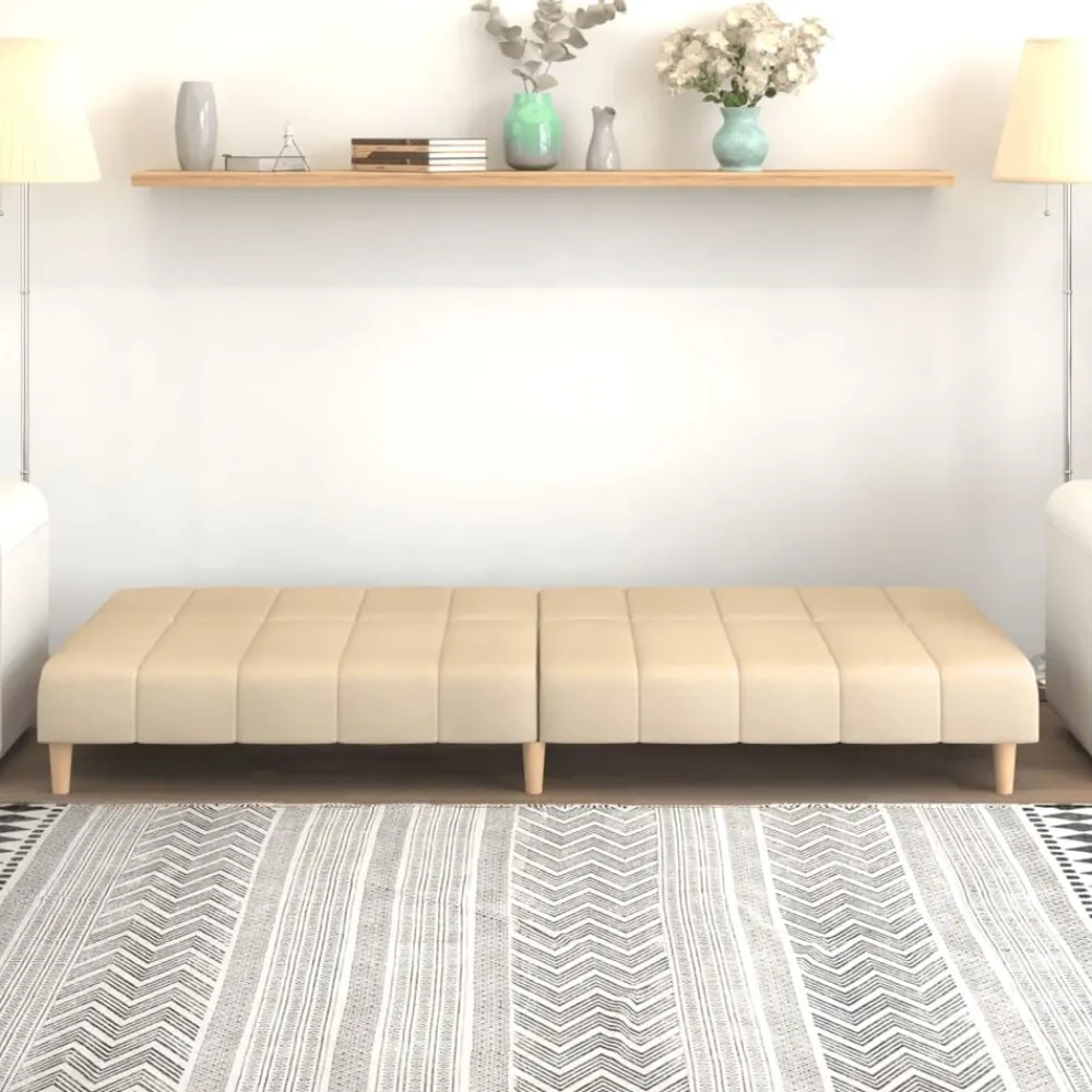 vidaXL Sofá cama de 2 plazas tela color Crema Outlet