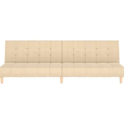 vidaXL Sofá cama de 2 plazas tela color Crema Outlet