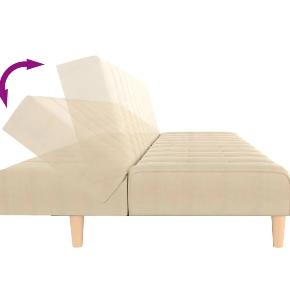 vidaXL Sofá cama de 2 plazas tela color Crema Outlet