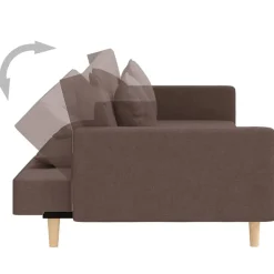 vidaXL Sofá cama de 2 plazas con dos almohadas tela gris taupe Taupé Online