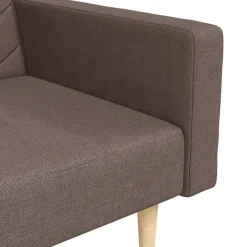 vidaXL Sofá cama de 2 plazas con dos almohadas tela gris taupe Taupé Online