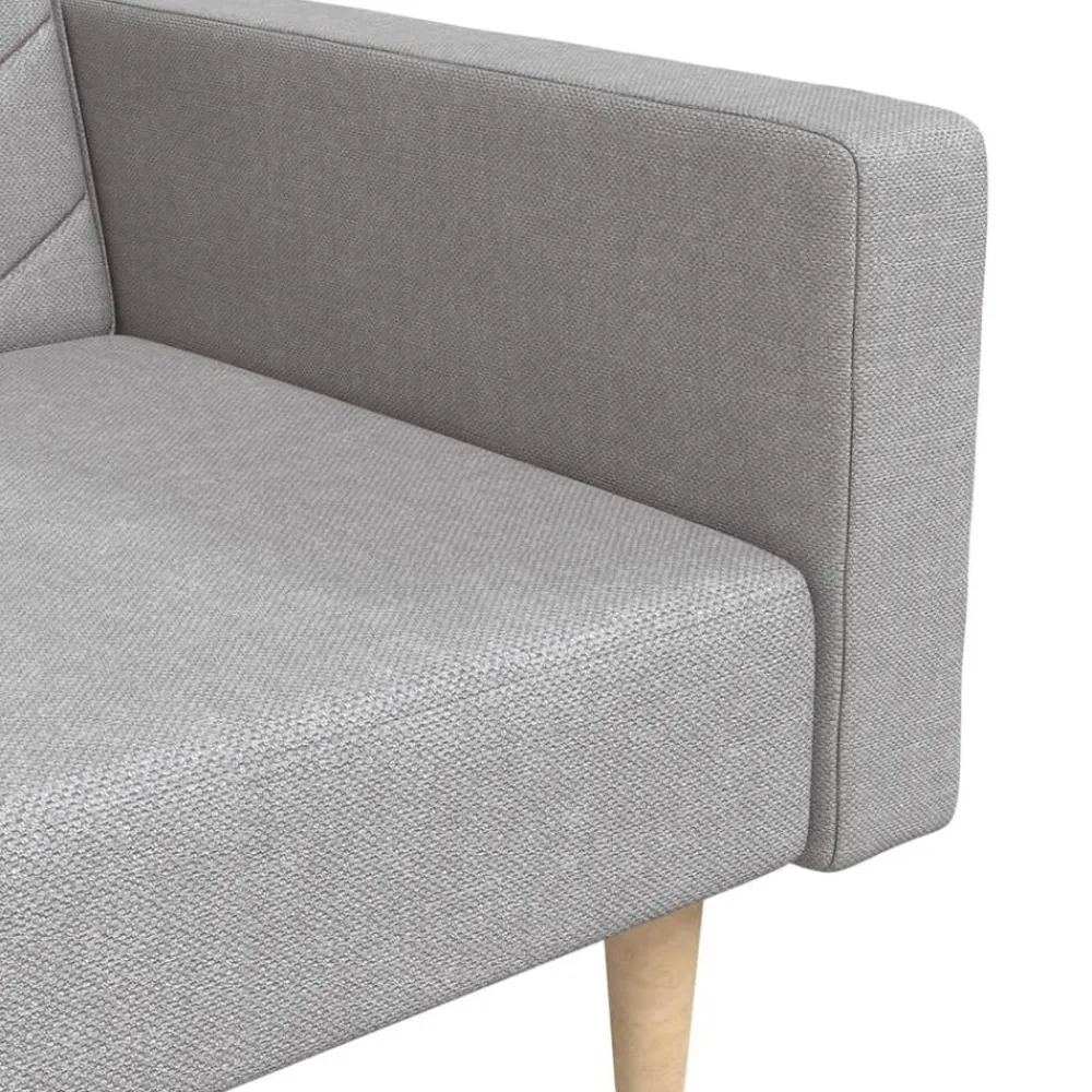 vidaXL Sofá cama de 2 plazas con dos almohadas tela Gris claro Online