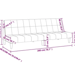 vidaXL Sofá cama de 2 plazas tela color Crema Best
