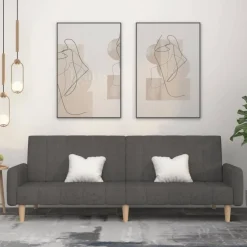 vidaXL Sofá cama de 2 plazas tela Gris oscuro Outlet