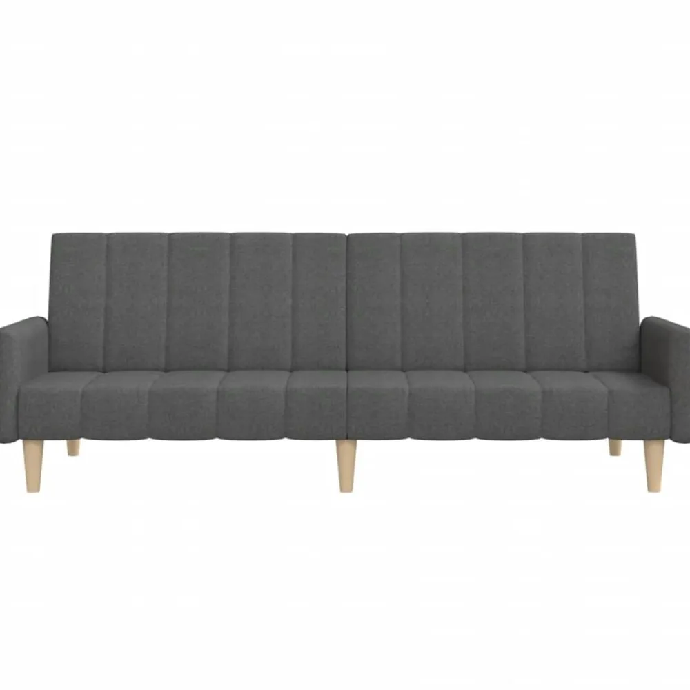 vidaXL Sofá cama de 2 plazas tela Gris oscuro Outlet