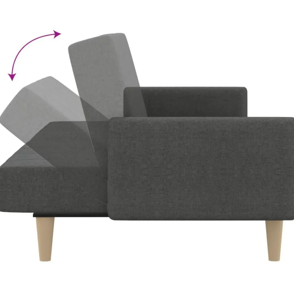 vidaXL Sofá cama de 2 plazas tela Gris oscuro Outlet