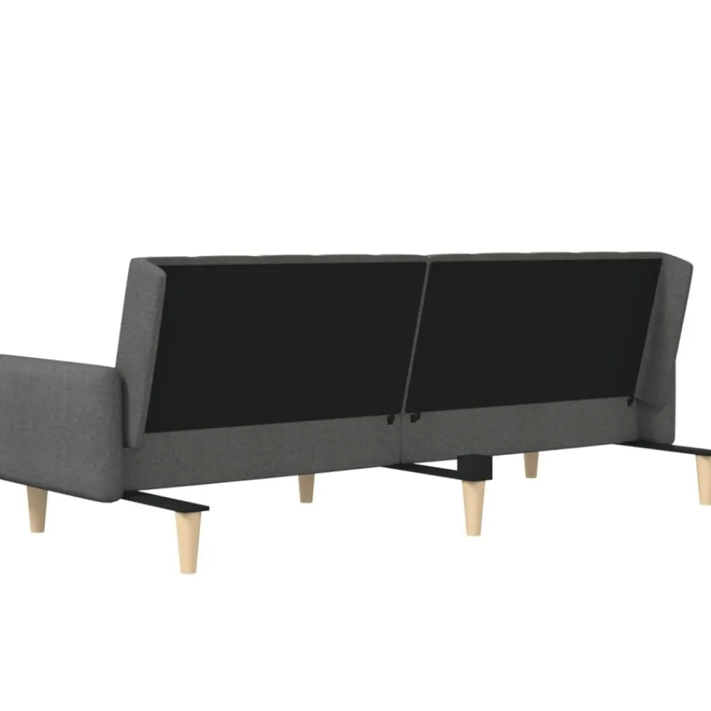 vidaXL Sofá cama de 2 plazas tela Gris oscuro Outlet