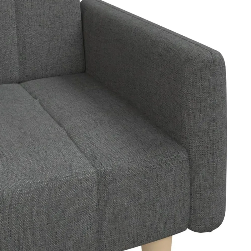 vidaXL Sofá cama de 2 plazas tela Gris oscuro Outlet