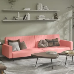 vidaXL Sofás-Sofá cama de 2 plazas terciopelo