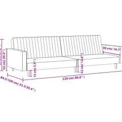 vidaXL Sofás-Sofá cama de 2 plazas terciopelo