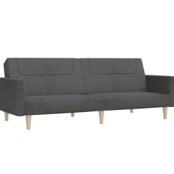 vidaXL Sofá cama de 2 plazas tela Gris oscuro Online