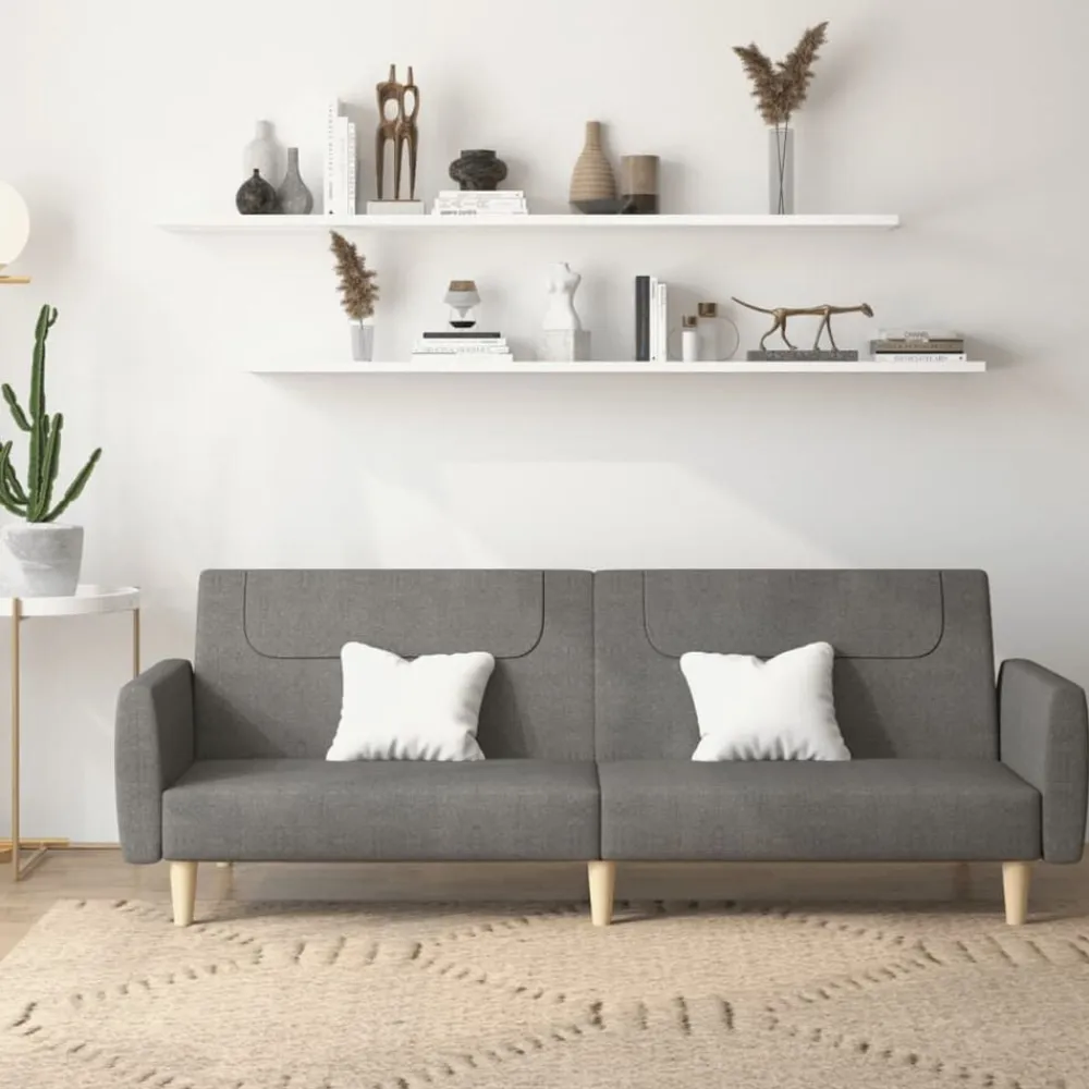 vidaXL Sofá cama de 2 plazas tela Gris oscuro Online