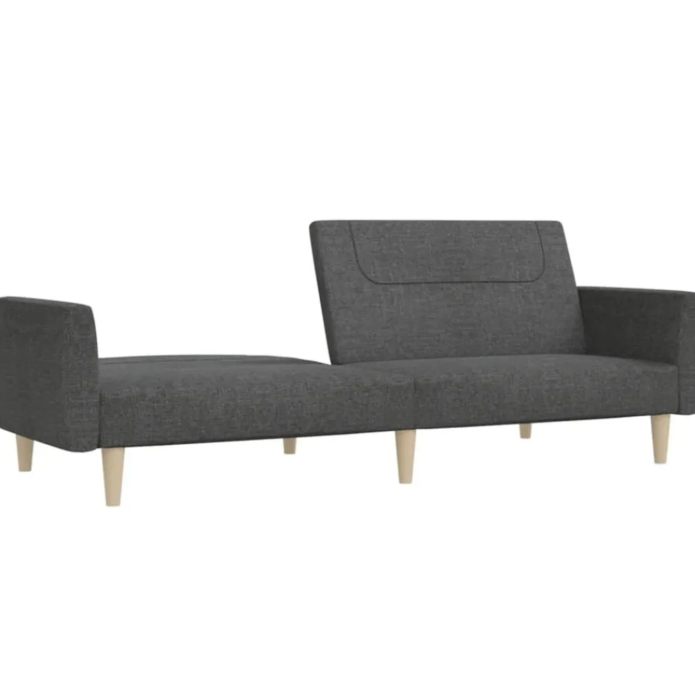 vidaXL Sofá cama de 2 plazas tela Gris oscuro Online