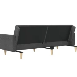 vidaXL Sofá cama de 2 plazas tela Gris oscuro Online