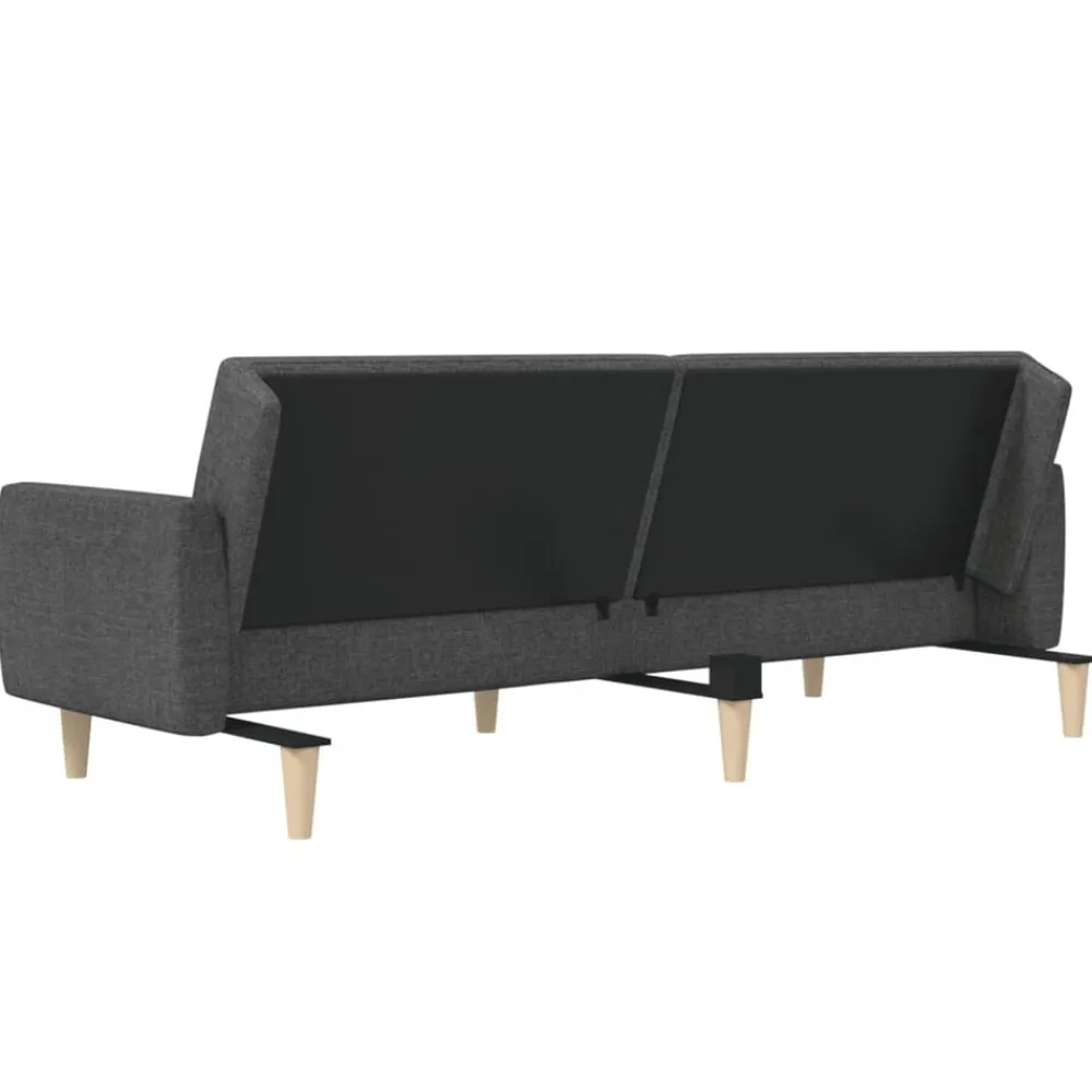 vidaXL Sofá cama de 2 plazas tela Gris oscuro Online