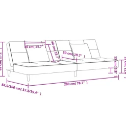 vidaXL Sofá cama de 2 plazas con dos almohadas tela gris taupe Taupé Hot