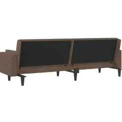 vidaXL Sofá cama de 2 plazas con dos almohadas tela gris taupe Taupé New