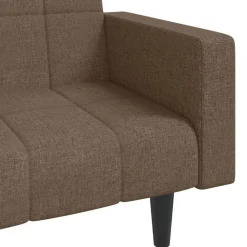vidaXL Sofá cama de 2 plazas con dos almohadas tela gris taupe Taupé New