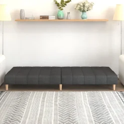 vidaXL Sofá cama de 2 plazas tela Gris oscuro Clearance