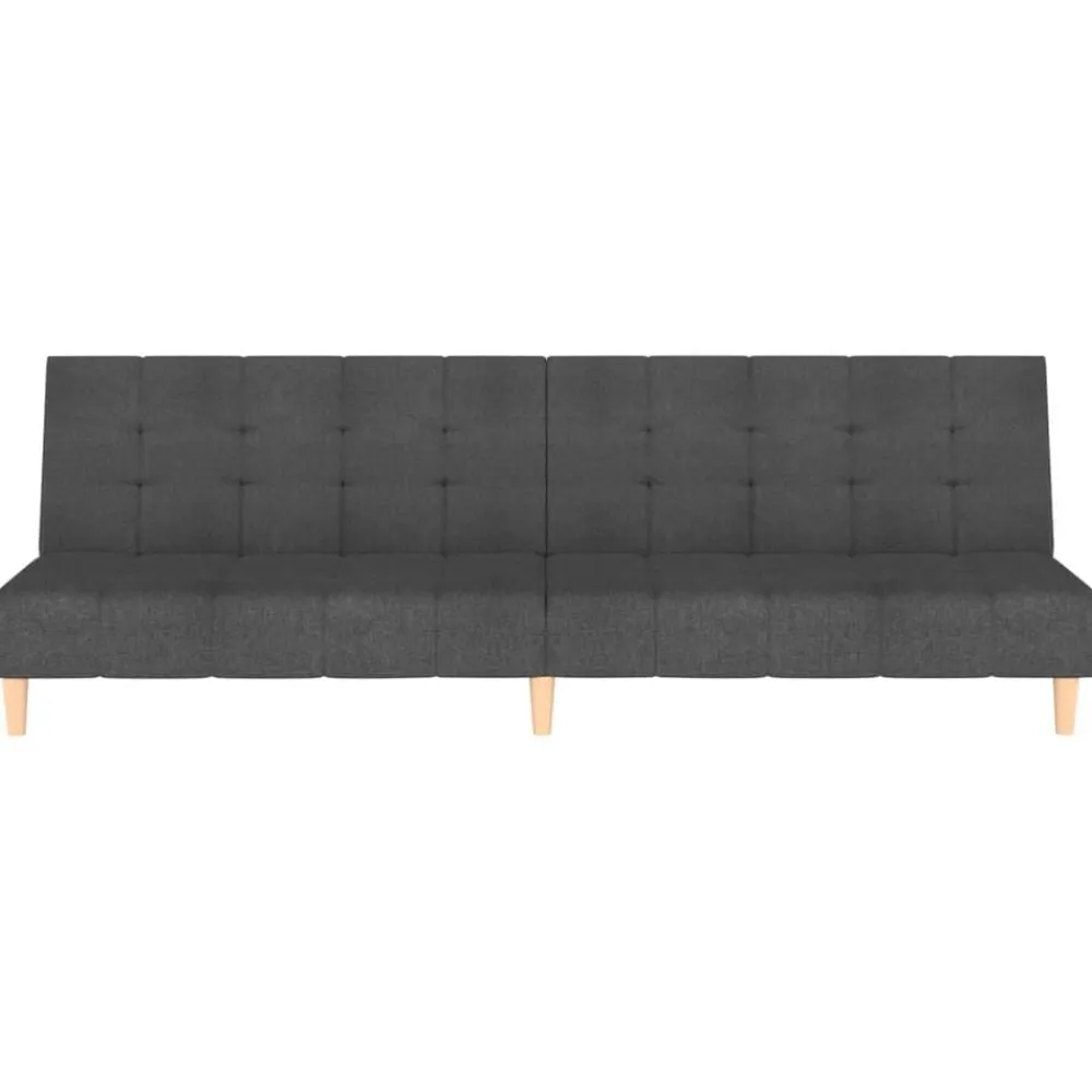 vidaXL Sofá cama de 2 plazas tela Gris oscuro Clearance