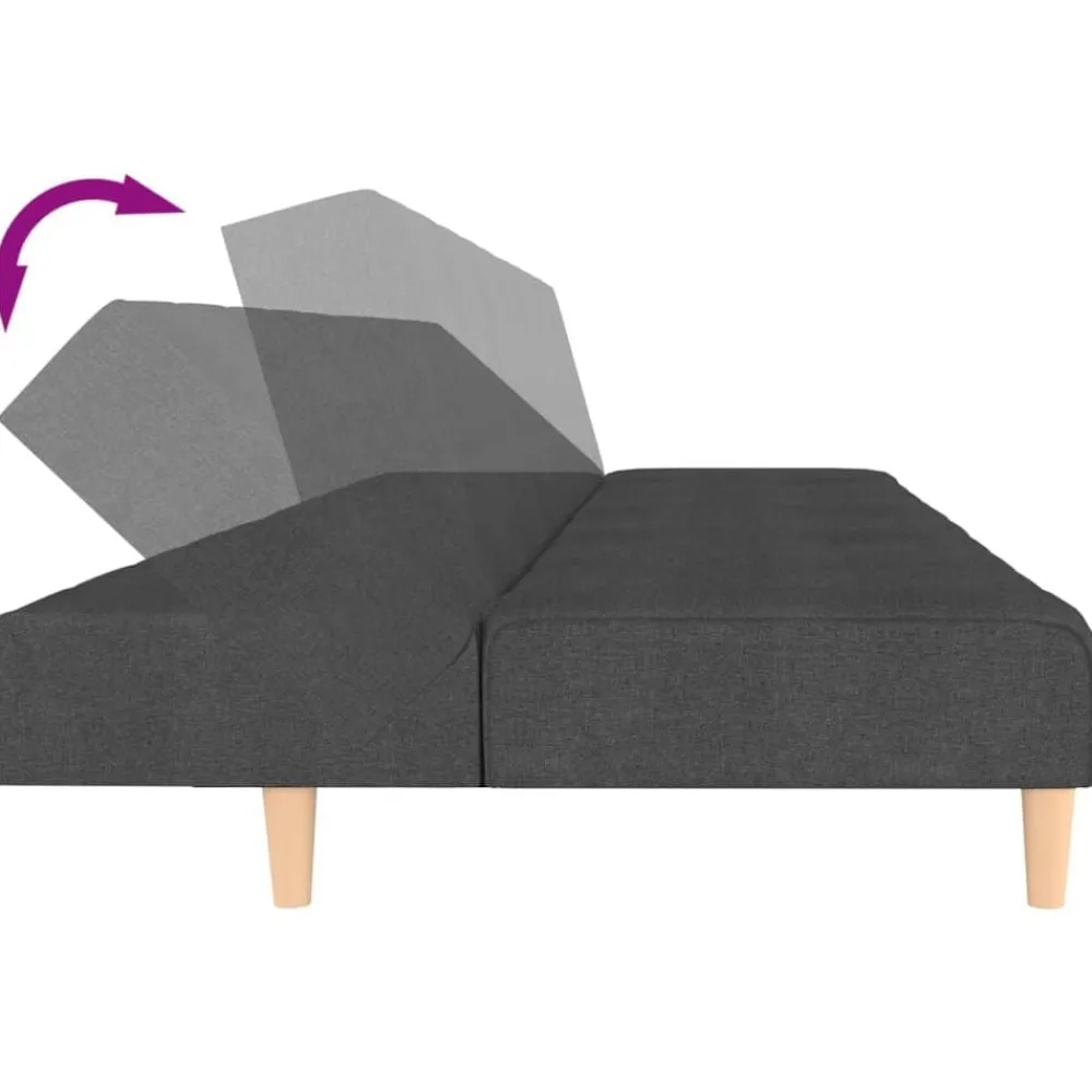 vidaXL Sofá cama de 2 plazas tela Gris oscuro Clearance