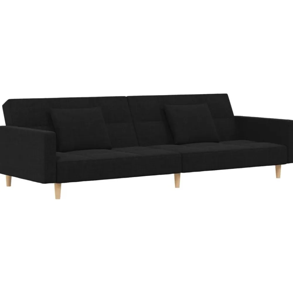 vidaXL Sofás-Sofá cama de 2 plazas con dos almohadas tela
