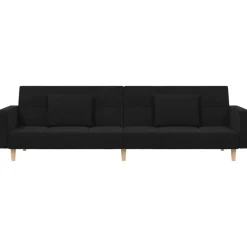 vidaXL Sofás-Sofá cama de 2 plazas con dos almohadas tela