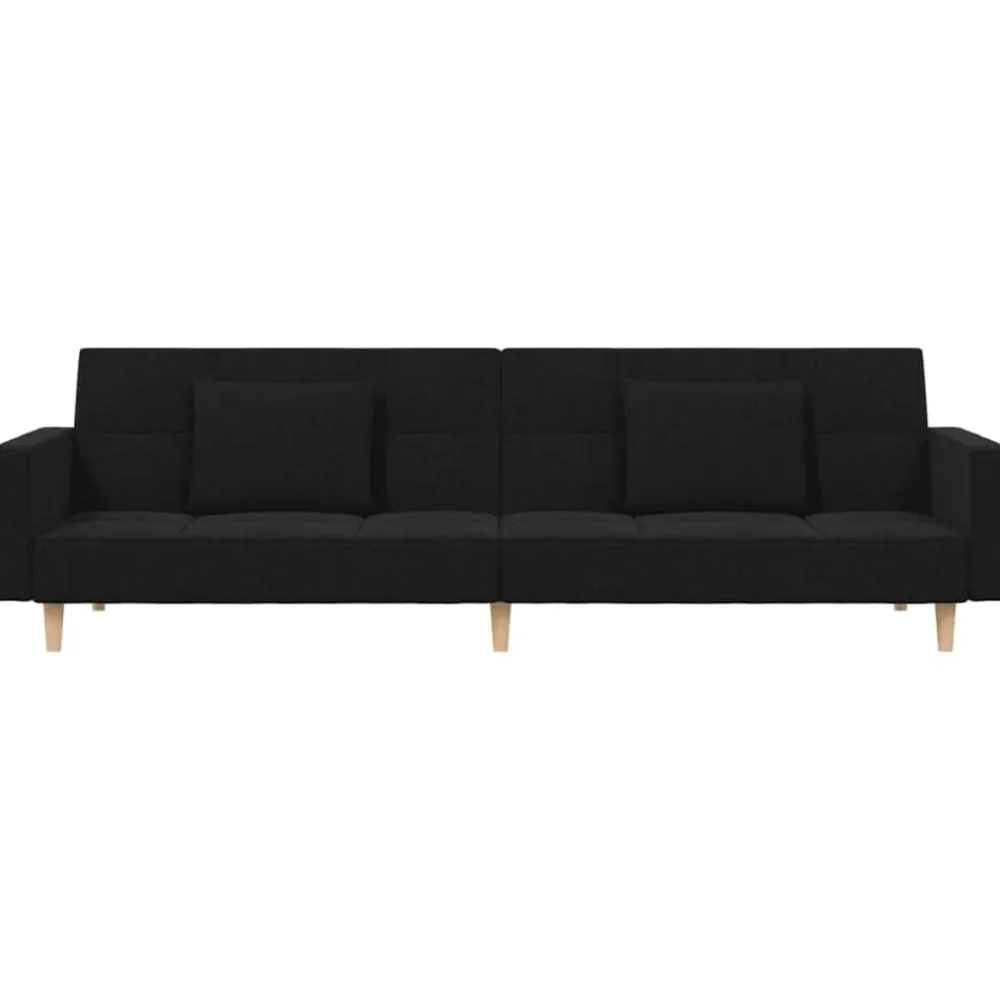 vidaXL Sofás-Sofá cama de 2 plazas con dos almohadas tela