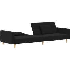 vidaXL Sofás-Sofá cama de 2 plazas con dos almohadas tela