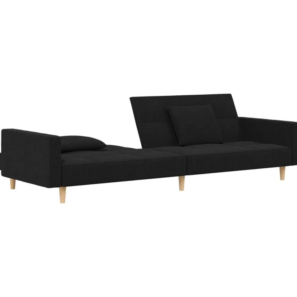 vidaXL Sofás-Sofá cama de 2 plazas con dos almohadas tela