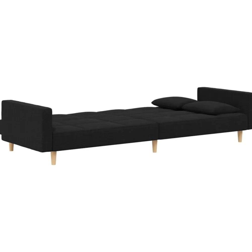 vidaXL Sofás-Sofá cama de 2 plazas con dos almohadas tela