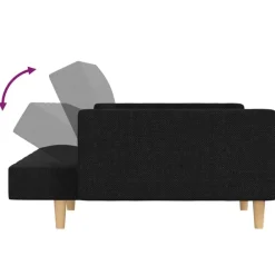vidaXL Sofás-Sofá cama de 2 plazas con dos almohadas tela