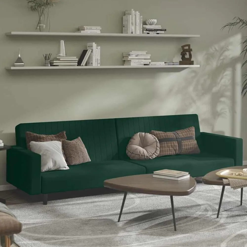 vidaXL Sofás-Sofá cama de 2 plazas terciopelo