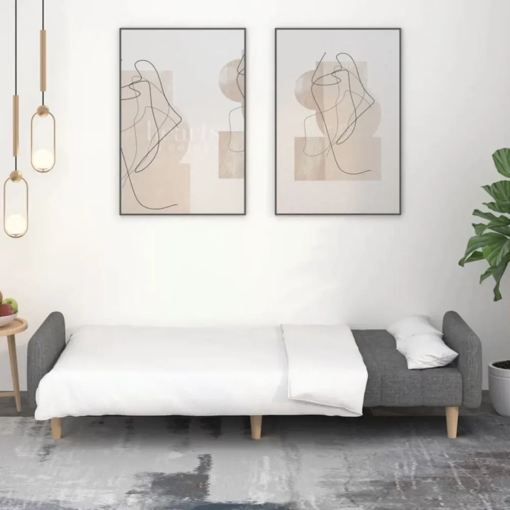 vidaXL Sofá cama de 2 plazas tela Gris claro Hot